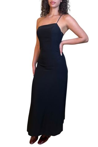 Vintage Future Ozbek  Black Nineties  Long Dress Selected By Ankh By Racquel