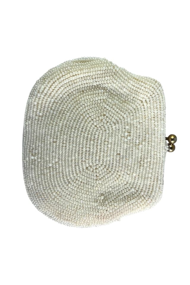Vintage White Beaded Coin Purse Selected By Ankh By Racquel #2