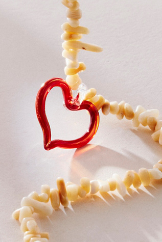 Suplais Heart Necklace at Free People in White