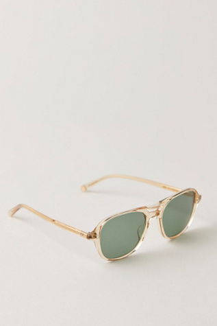 Женские солнцезащитные очки Garrett Leight Doc Sunglasses, цвет: Шампань / Изумрудный — фото 2