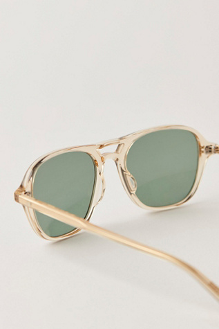 Женские солнцезащитные очки Garrett Leight Doc Sunglasses, цвет: Шампань / Изумрудный — фото 3