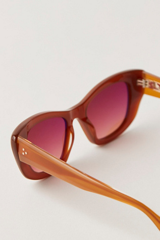 Женские солнцезащитные очки Garrett Leight Sierra Sunglasses, цвет: Какао / Градиентный — фото 3