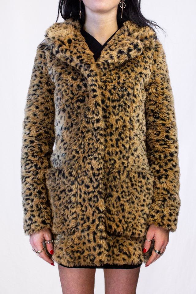 Vintage Polly Leopard Faux Fur Coat Selected by Black Shag Vintage #1