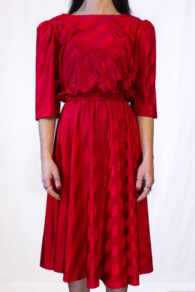 Vintage Mary My Luv Red Dress Selected by Black Shag Vintage #1
