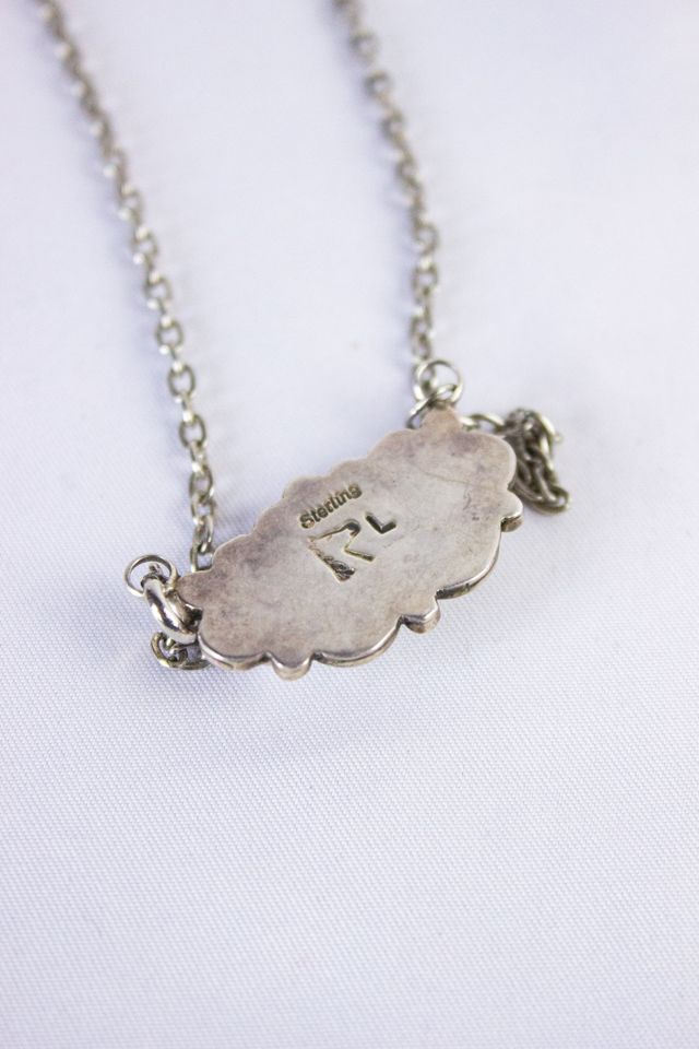 Vintage Sterling Silver White Buffalo Turquoise Necklace Selected By Black Shag Vintage #3