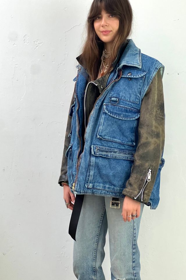 Vintage Quilted Denim Pockets Vest Selected by Anna Corinna #1