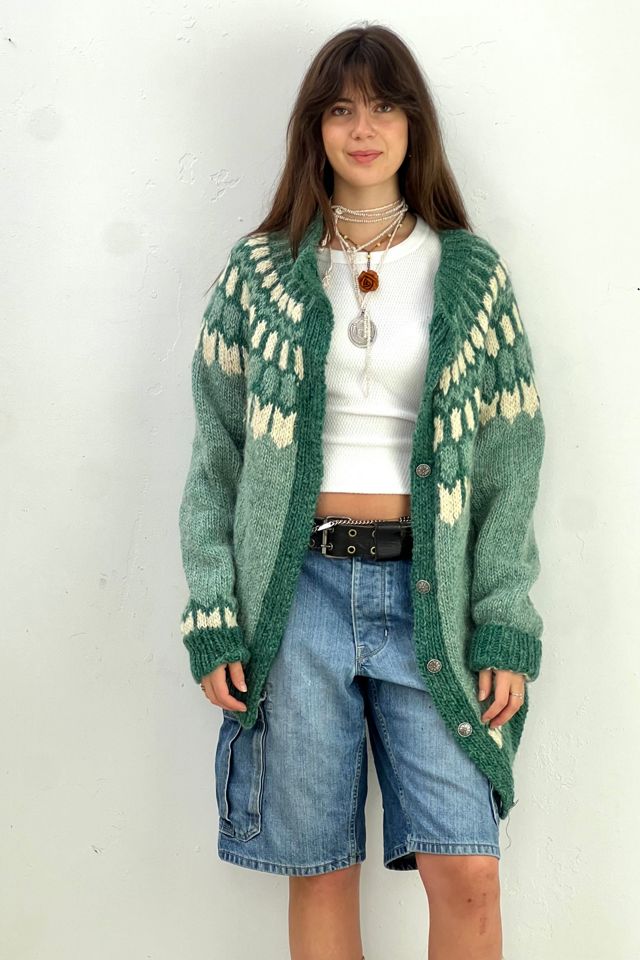 Vintage Knit Wool Fair Isle Cardigan Selected by Anna Corinna