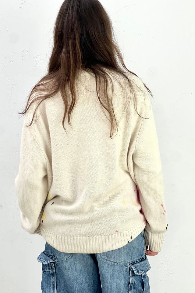 Vintage Cashmere Frame Painted  Sweater Selected by Anna Corinna #3