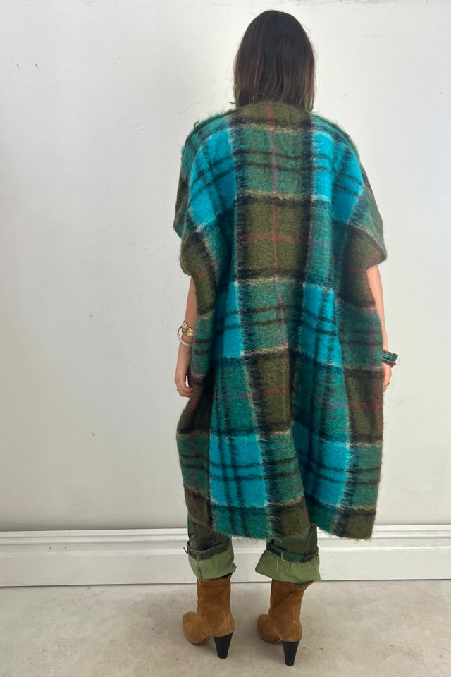 Anna Corinna Reworked Vintage Hand Woven Fuzzy Wool Plaid Coat #1