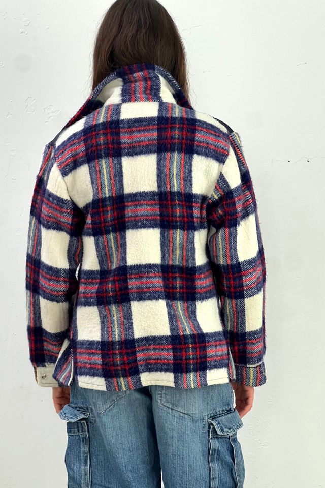 Vintage Suede Trim Plaid Snap Up Jacket Selected by Anna Corinna #2