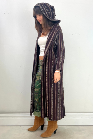 Vintage Hooded Maxi Duster Coat Selected by Anna Corinna