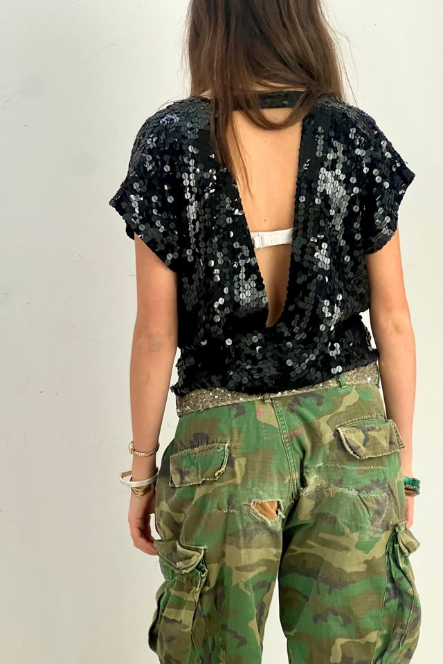Vintage Midnight Sequin Top Selected by Anna Corinna #1