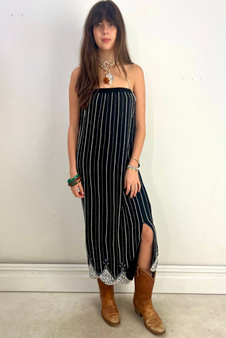 Vintage Chiffon Beaded Pearled Sequined Dress Selected by Anna Corinna