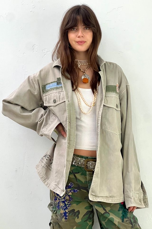 Anna Corinna Reworked Vintage Lion Patch Shirt Jacket #1