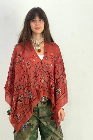 Anna Corinna Reworked Vintage Thunderbird Poncho