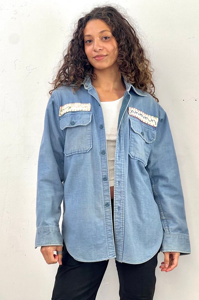 Anna Corinna Reworked Vintage Woolrich Combed Cotton Patched Button Down #1