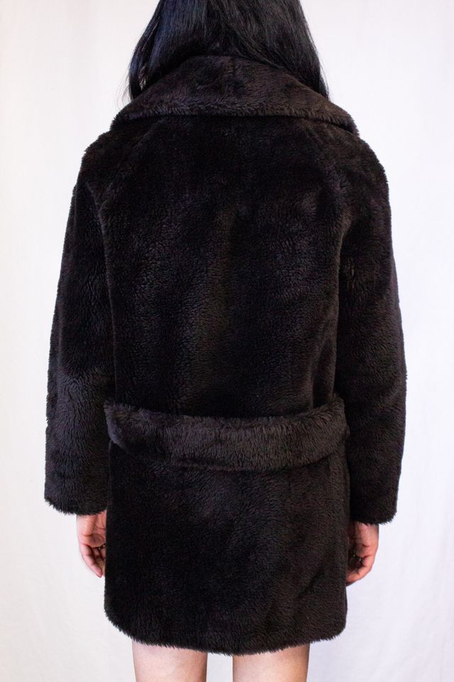 Vintage 70s Glenoit Brown Faux Fur Coat Selected by Black Shag Vintage #1