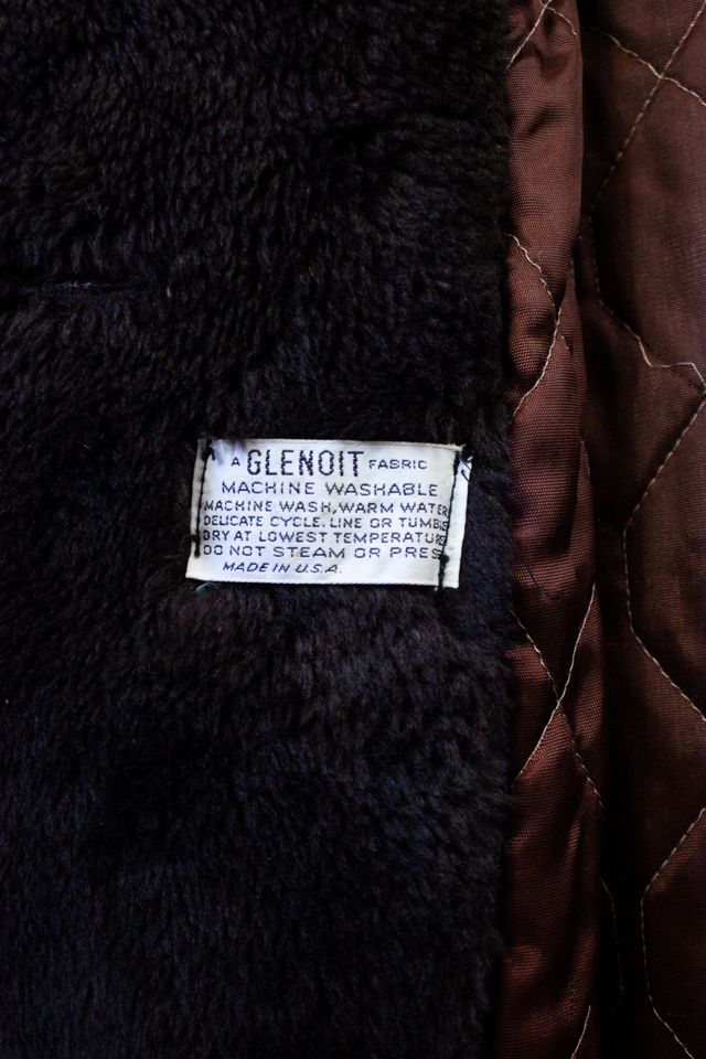 Vintage 70s Glenoit Brown Faux Fur Coat Selected by Black Shag Vintage #3