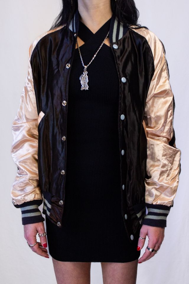 Vintage 80s Hollywood Satin Bomber Jacket Selected by Black Shag Vintage #1