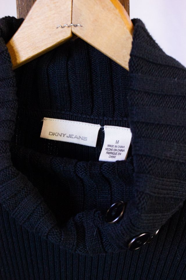 Vintage 90s DNKY Black Turtleneck Sweater Selected By Black Shag Vintage #2