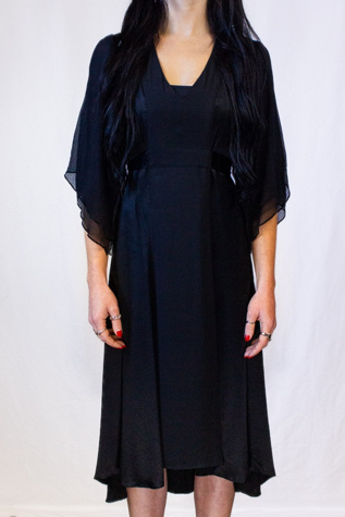 Vintage Calvin Klein Black Silk Dress Selected by Black Shag Vintage