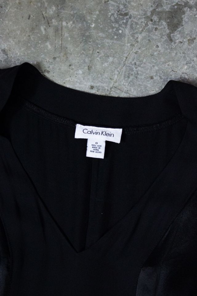 Vintage Calvin Klein Black Silk Dress Selected by Black Shag Vintage #3