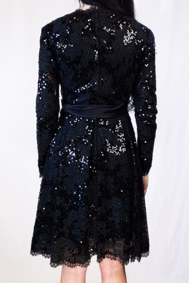Vintage 60s Lillie Rubin Black Sequin Dress Selected by Black Shag Vintage #1