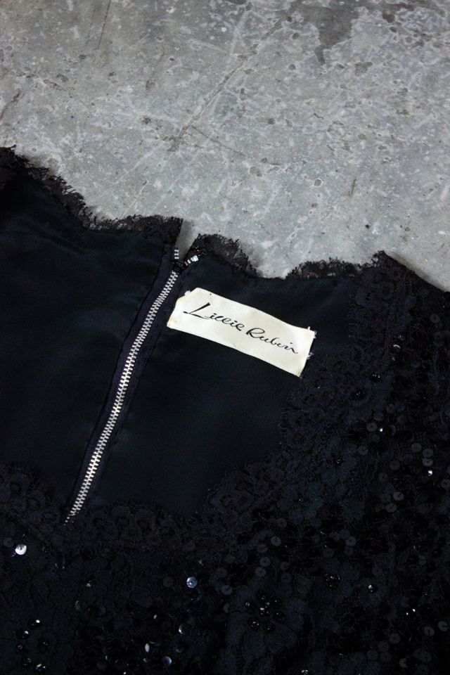 Vintage 60s Lillie Rubin Black Sequin Dress Selected by Black Shag Vintage #2