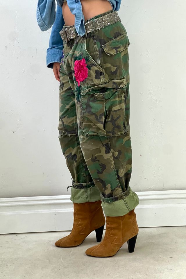 Anna Corinna Reworked Vintage Camo Patched Cargo Pants #1