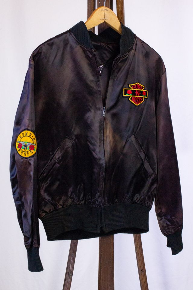 Vintage 80s Guns N Roses 98 Rock Satin Bomber Jacket Selected by Black Shag Vintage #2
