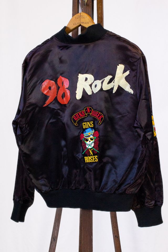 Vintage 80s Guns N Roses 98 Rock Satin Bomber Jacket Selected by Black Shag Vintage #3