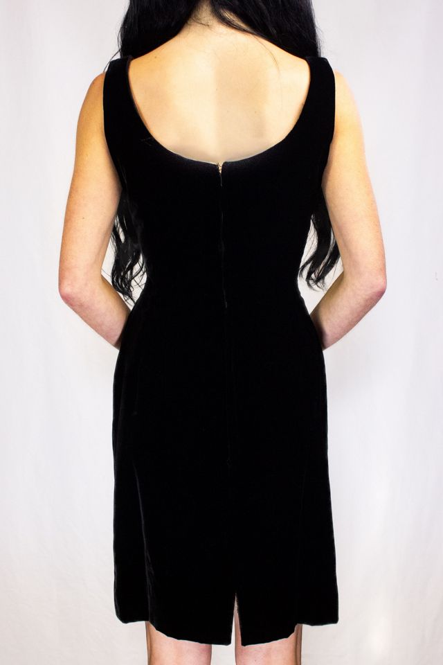 Vintage 60s Black Velvet Sleeveless Dress Selected by Black Shag Vintage #2