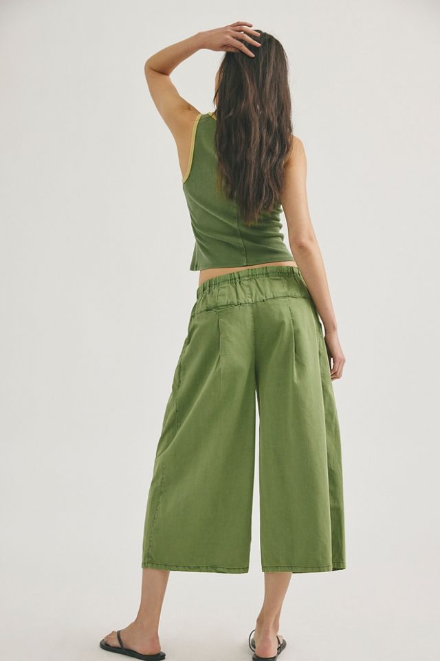 Telluride Wide-Leg Crop Pull-On Solid Pants #2