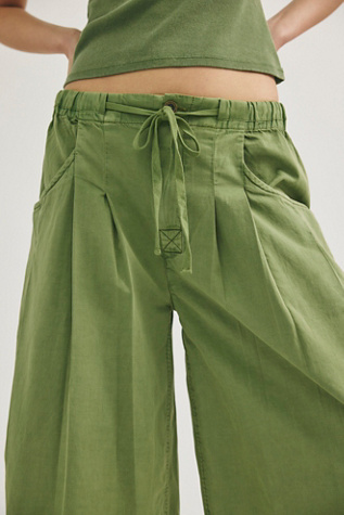 Telluride Wide-Leg Crop Pull-On Solid Pants