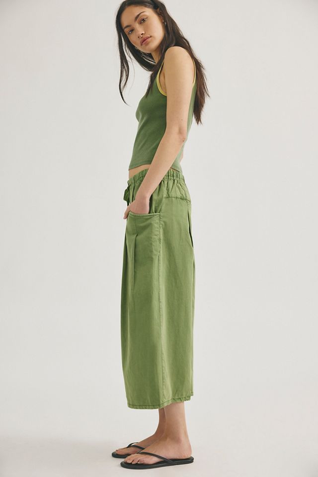 Telluride Wide-Leg Crop Pull-On Solid Pants #3