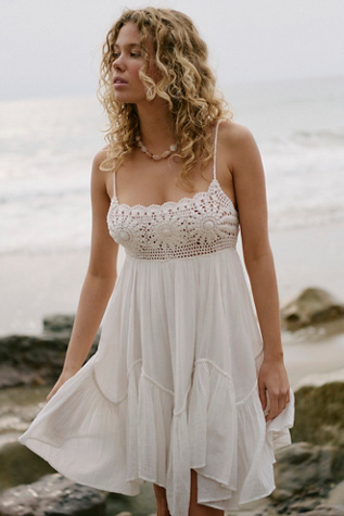 Sandoll Cotton Mini Dress by free-est at Free People in White, Size: S