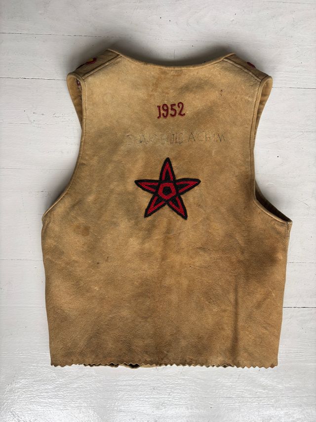Vintage Suede Hand Beaded Vest  Selected by Atlantic Vintage #1