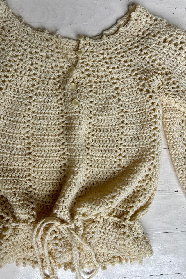 Vintage Hand Crochet Sweater  Selected by Atlantic Vintage #1
