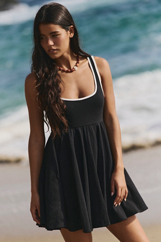 Prescott Cotton Mini Dress by free-est at Free People in Black Ivory Combo, Size: Small