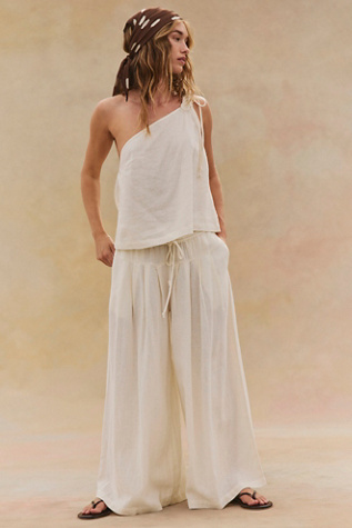 Sahara Sandshell Linen Trouser Co-ord by free-est at Free People in Moonglow, Size: Small