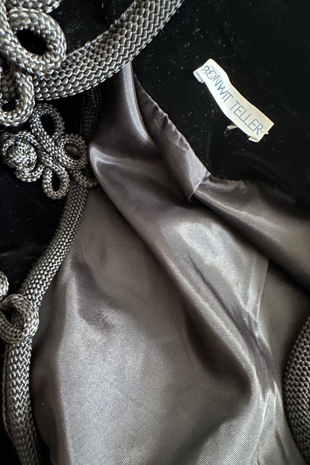 Vintage Black Velvet Bonwit Teller Jacket with Frog Closures Selected by KA.TL.AK #1
