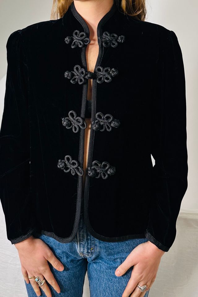 Vintage Black Velvet Bonwit Teller Jacket with Frog Closures Selected by KA.TL.AK #2