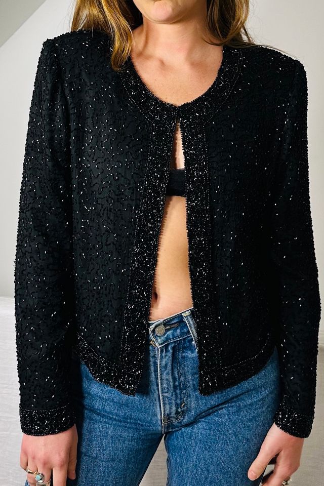 Vintage Black Silk Beaded Evening Jacket Selected by KA.TL.AK #1