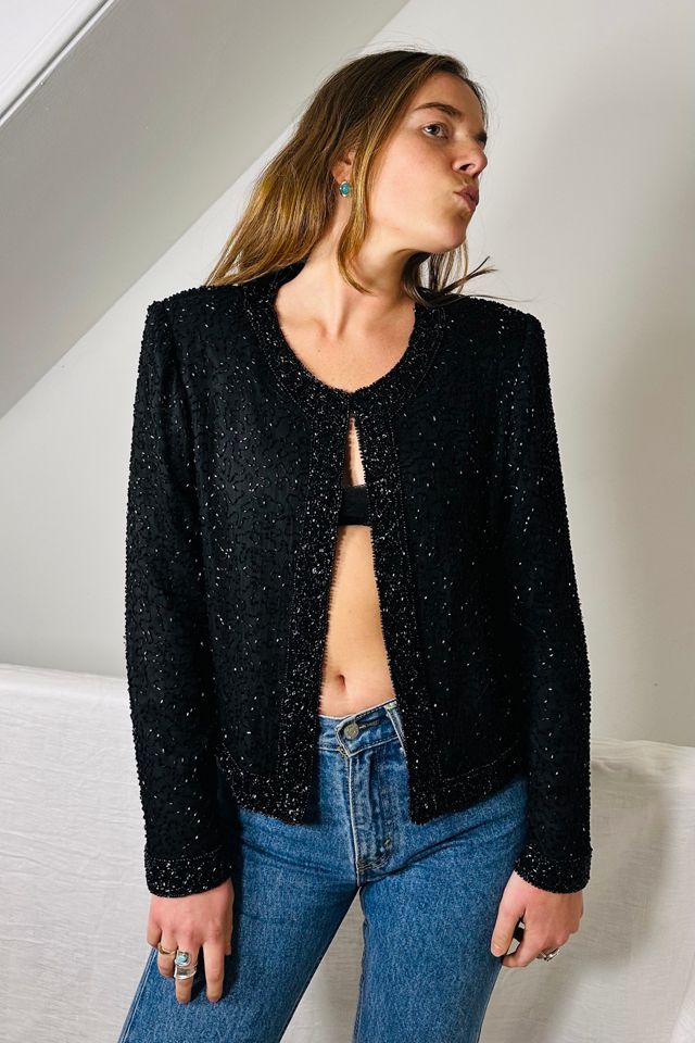 Vintage Black Silk Beaded Evening Jacket Selected by KA.TL.AK #3