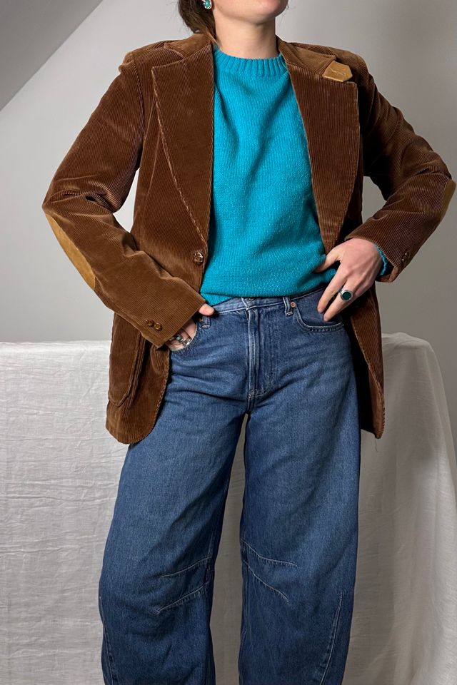 Vintage Rust Wide Wale Corduroy Blazer with Suede Elbow Patches Selected by KA.TL.AK #1