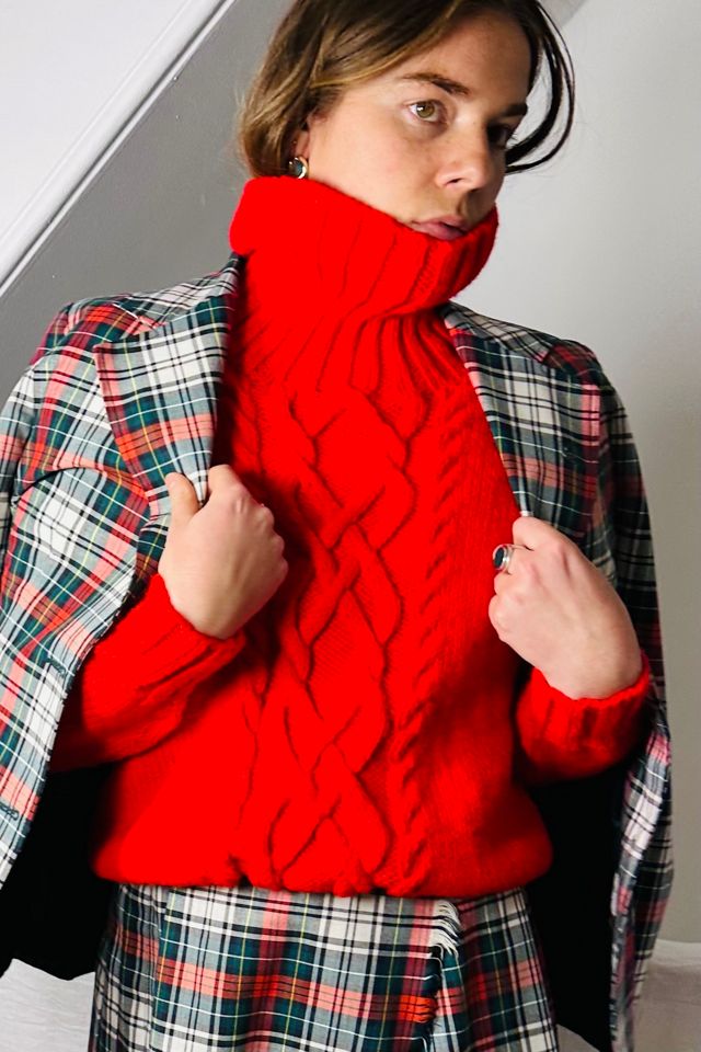 Holiday Red Hand Knit Turtleneck Sweater Selected by KA.TL.AK #3