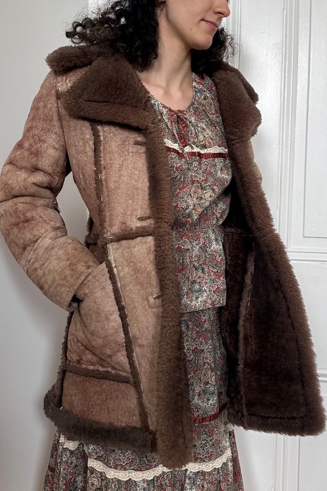 Vintage Patchworked Leather Fleece Lined Coat with Pockets Selected by KA.TL.AK #2