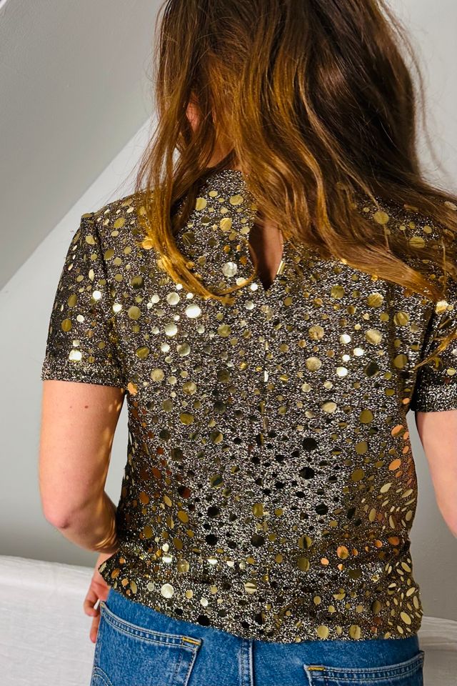 Vintage Gold Lame Polka Dot T Shirt Selected by KA.TL.AK #2