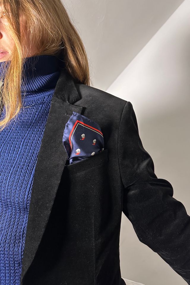 Vintage Italian Silk Santa Pocket Square Selected by KA.TL.AK #2