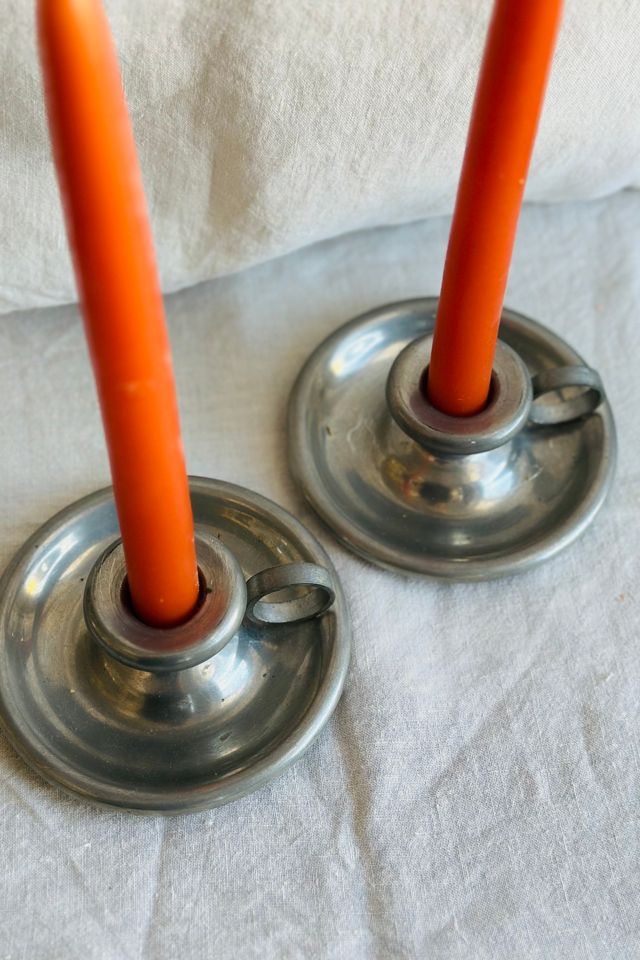 Vintage Pewter Candle Holders with Handle Selected by KA.TL.AK #2